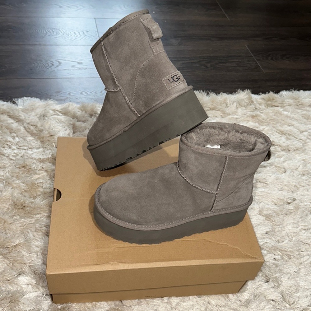NEW Platform Gray Uggs Authentic